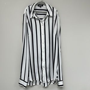 Women’s thin white with black stripes blouse
